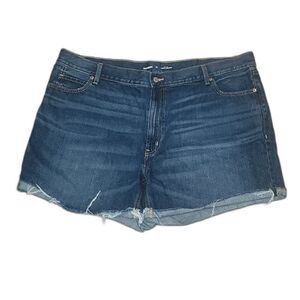 Old Navy Womens 22 Shorts Slouchy Straight High Rise Denim Cuffed NWOT